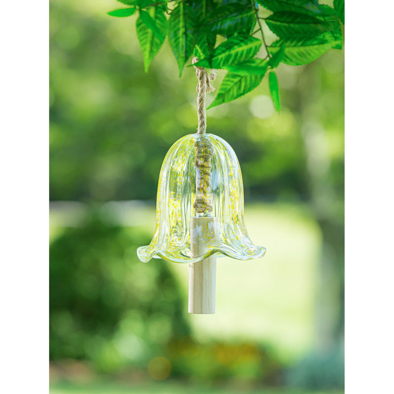 Fraiya Glass Plants & Flowers Wind Chime, Yellow