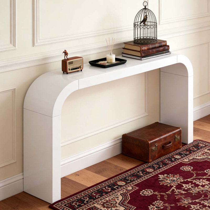 Console moderne et minimaliste, design élégant et polyvalent, Blanc