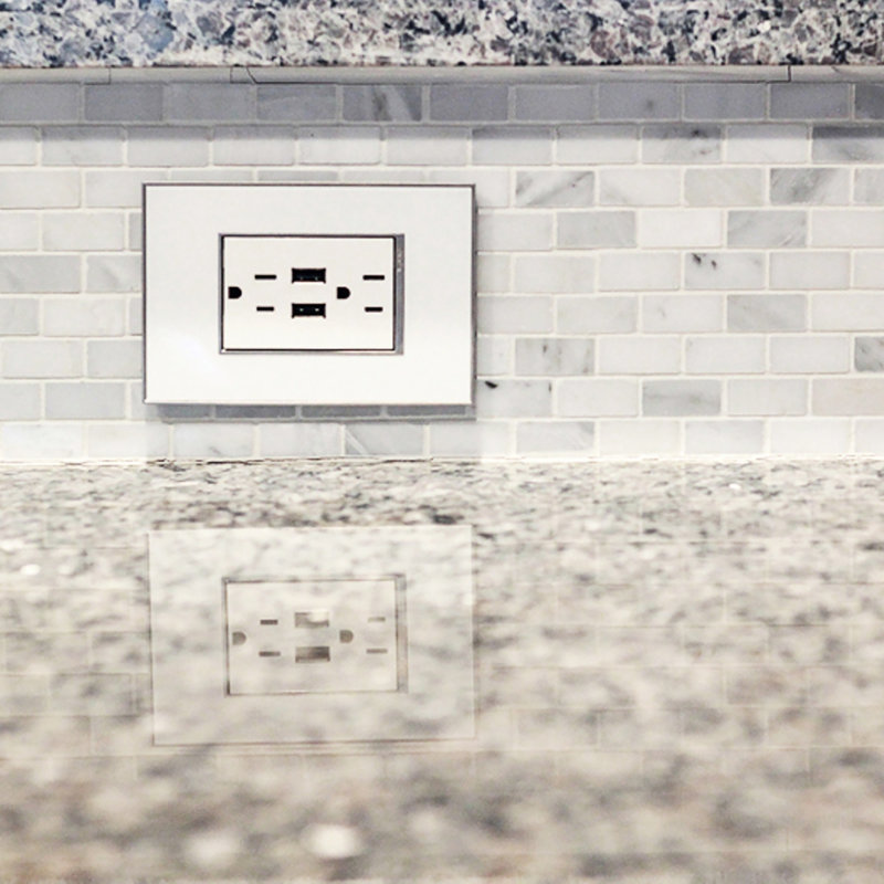 Plaque murale Adorne® 1-Gang + Rocker, Blanc miroitant