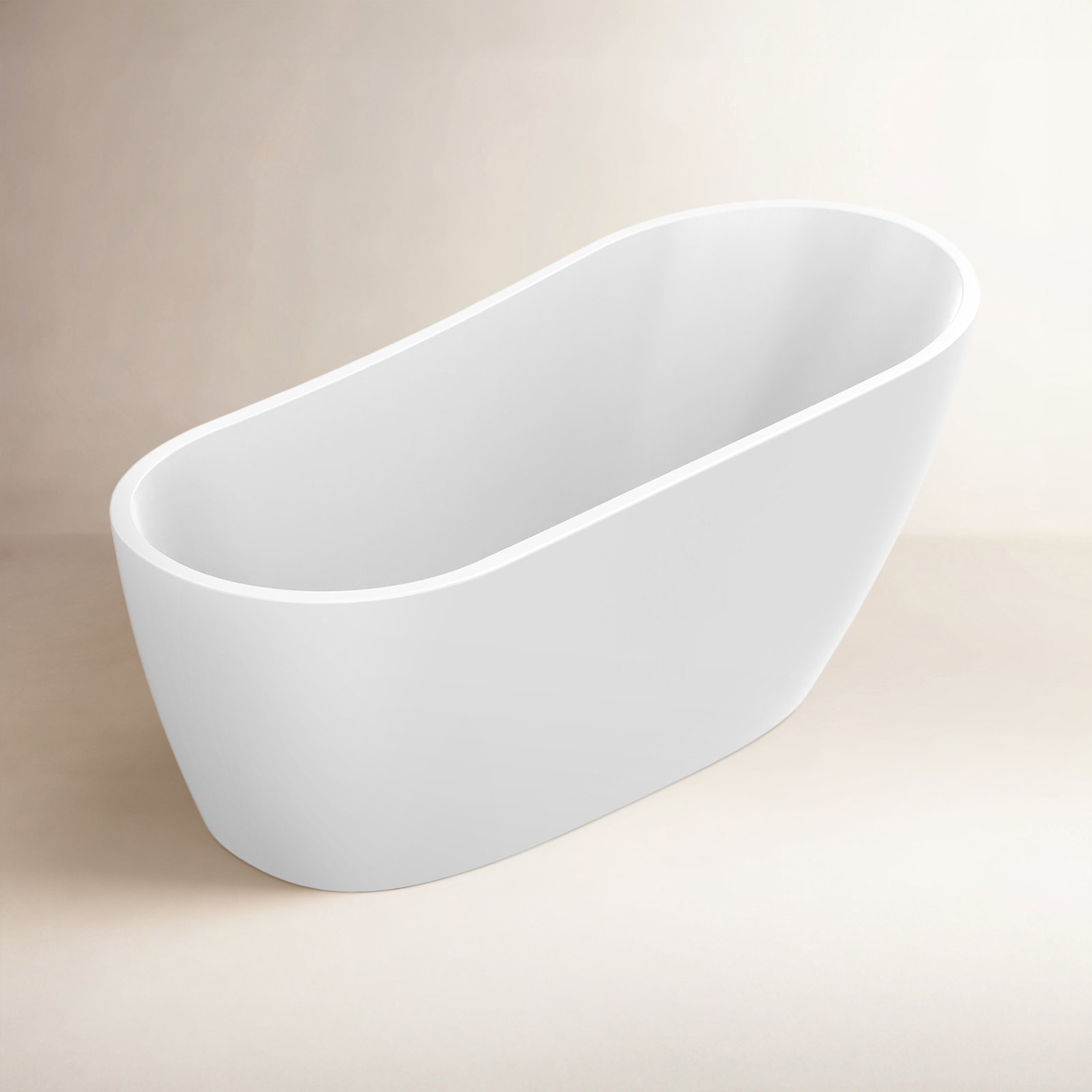 Cora 67" Freestanding Soaking Acrylic Bathtub, White/Brushed Nickel