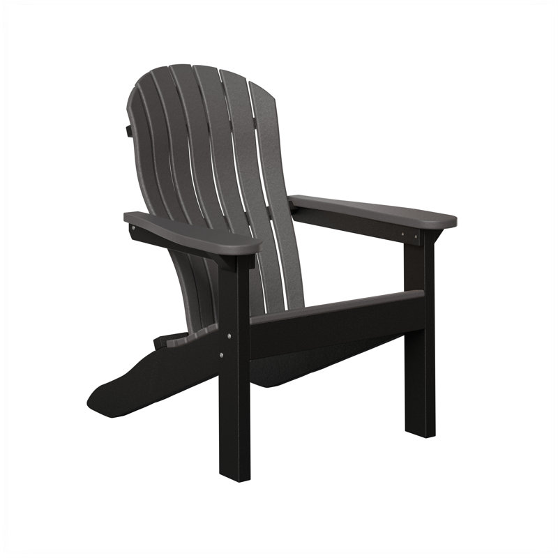 Berlin Gardens Contour Adirondack Chair, Smoke Gray with Black