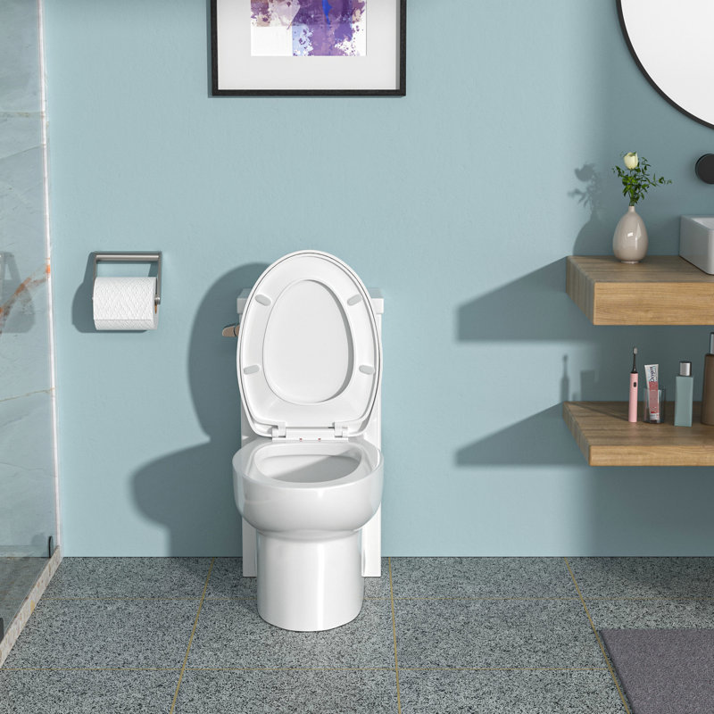 Ceramic Bathroom Toilet - Ceramic, Long-Lasting Performance White One Piece Stylish, Functional Fixture