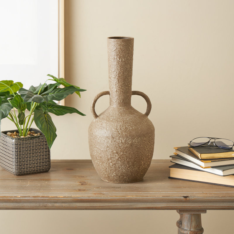 Cole And Grey Metal Antique Inspired Decorative Vase With Handles