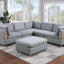 Meuble de salon avec repose-pieds en tissu Dorris 1pc-1314777620