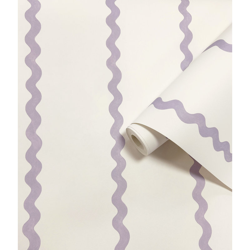 Papier peint texturé non tissé lilas, Crème / mauve