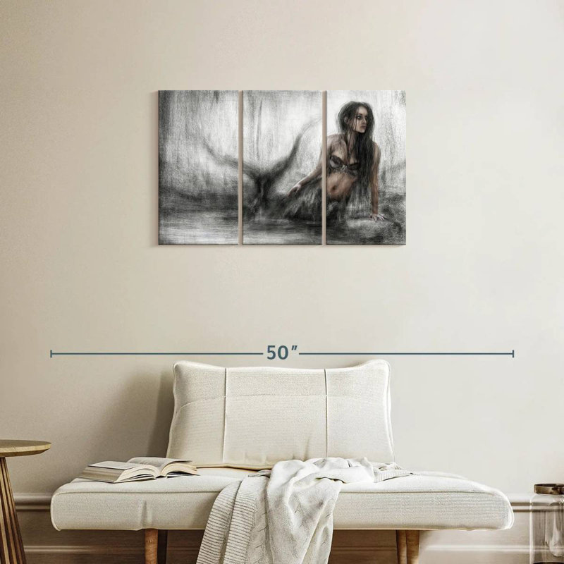 Kelan Dark Mermaid, 20" H x 33" W