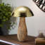 Figurine décorative en métal champignon avec base en bois pour la décoration intérieure-94198752