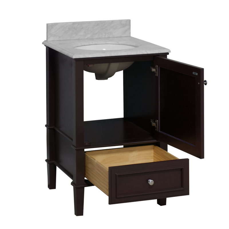 Ensemble de meuble-lavabo simple 24 po Brendale, Chocolat