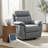 Set Of 2 Gray Swivel Glider Recliner Chairs, Power Reclining Rocker Chair With 360° Swivel Base, Soft Fabric Upholstered Recliner Sofa For Living Room Bedroom Nursery-1784360884