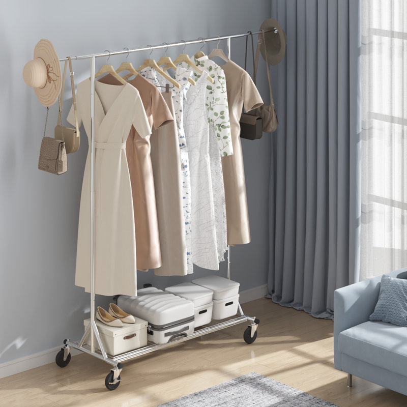 Merik Metal Adjustable Rolling Clothing Rack