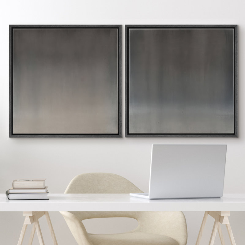 2 pièces, reproduction d'art sur toile encadrée pour une décoration moderne, H 24 po x l 24 po, Black Floater Framed