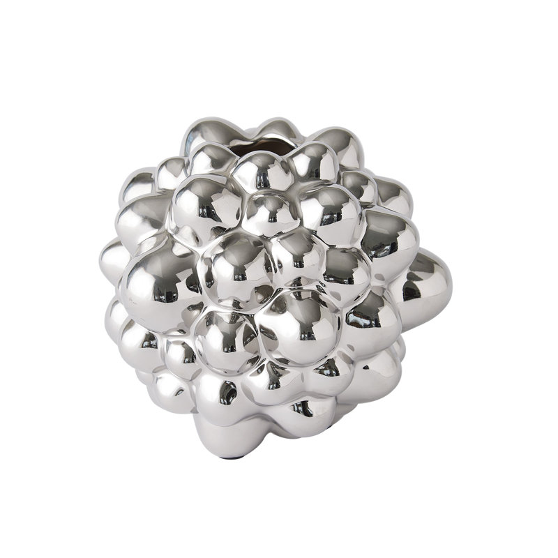 Vase à bulles, H 6,75 po x l 7 po x P 7 po, Argent brillant