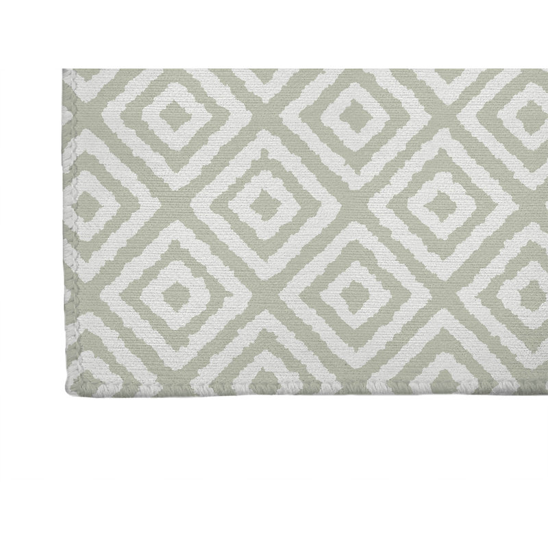 Ikat Grunge Non-Slip Outdoor Rug, Runner 2'6" x 8'