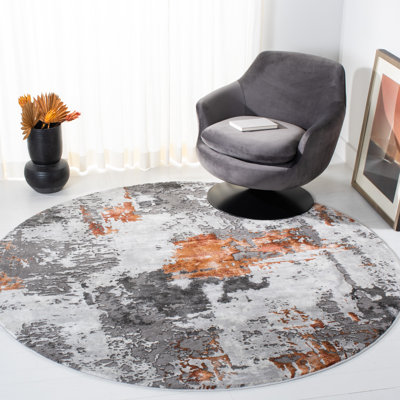 Ettinger Abstract Gray/Orange Area Rug