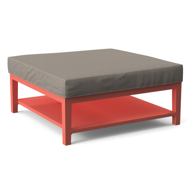 Hammond Square Ottoman, Antique Black Finish, Stone Crypton Performance; 0884-83