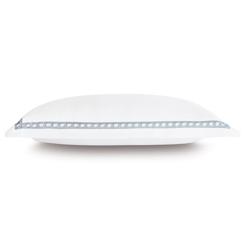 Celine Cotton Pillow Sham, Queen, White/Silver