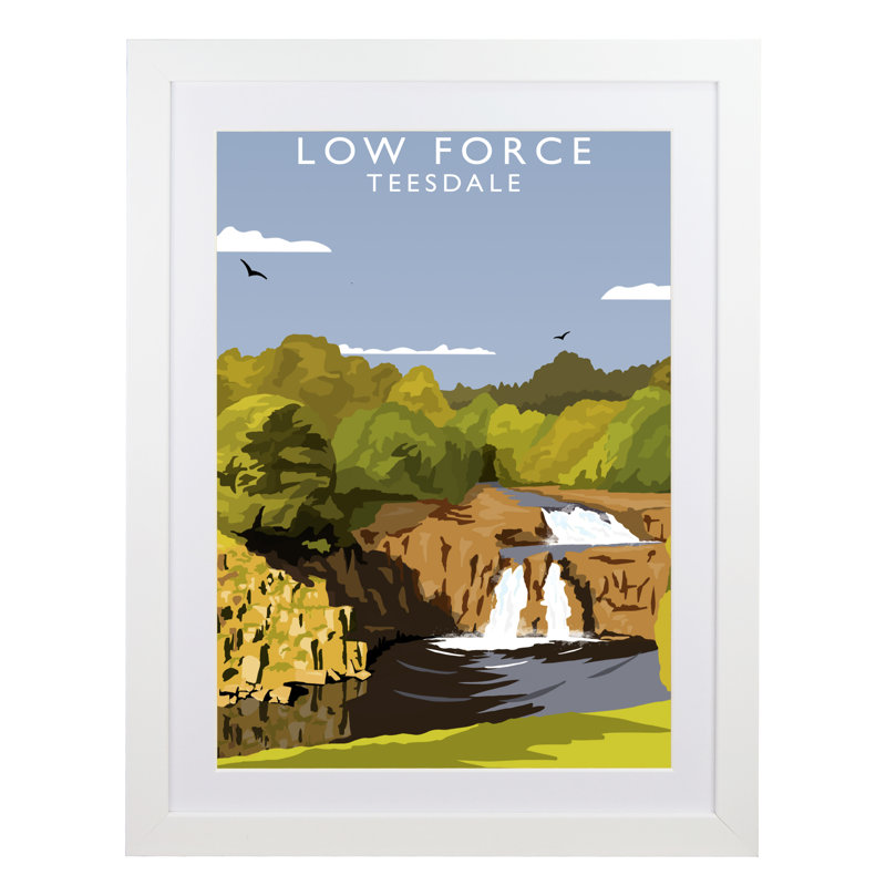 Low Force Teesdale by Richard O'Neil - Print, 43.5 cm H x 33.5 cm W x 2.2 cm D, White Wood Frame