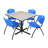 Neyland Cain Square X-Base Breakroom Table & 4 M Stack Chairs-32520596-32520607-32520602