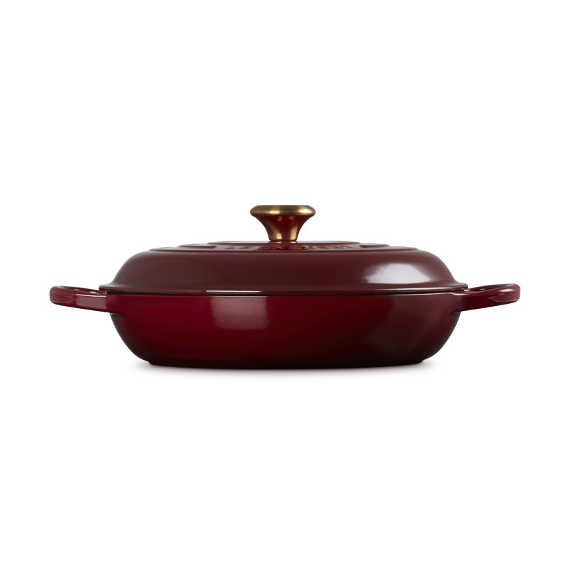 Le Creuset Cast Iron Shallow Casserole, 30cm / 3.5L, Garnet
