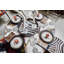 Leather Round Tray with Zebra Inlay - Springbok Horn Handles