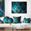 Coussin lombaire à grille fractale incandescente Abstract-30734764