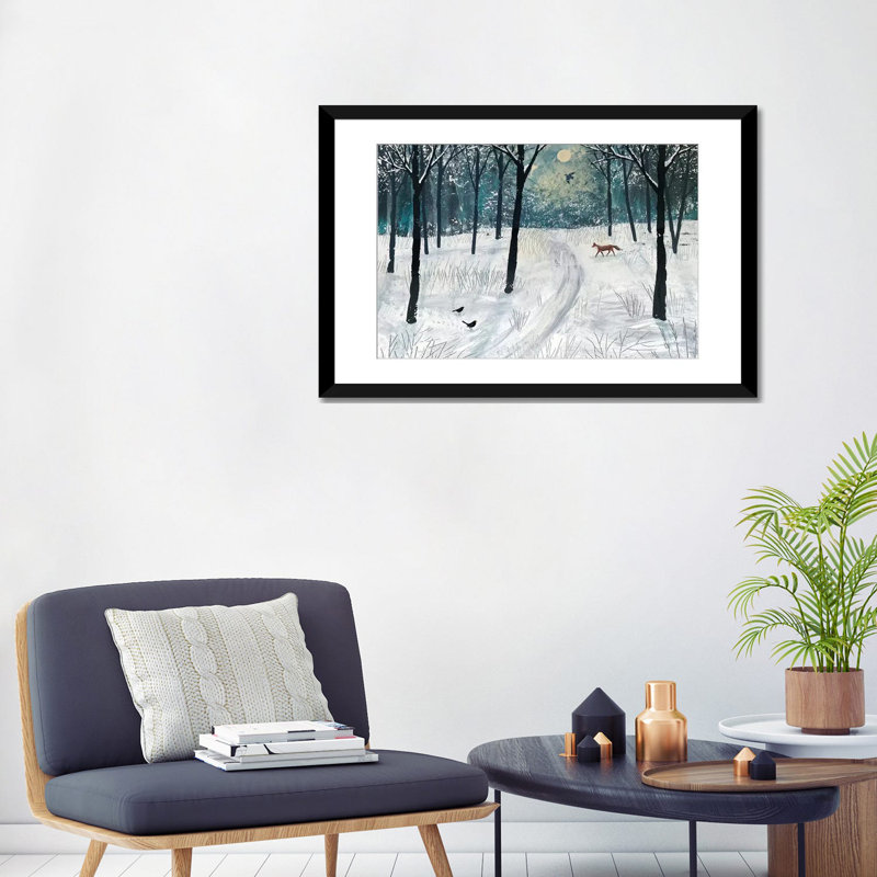 «Moonlight Shadow», reproduction sur toile, Papier d'art encadré noir, H 24 po x l 32 po x P 1 po, Blanc