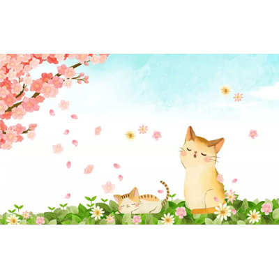 Dessin de papier peint texturé amovible pour enfants Cherry Blossom