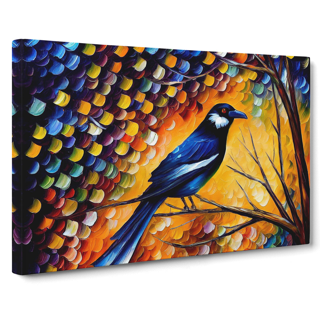 Magpie Bird Vol.4 Abstract - Wrapped Canvas