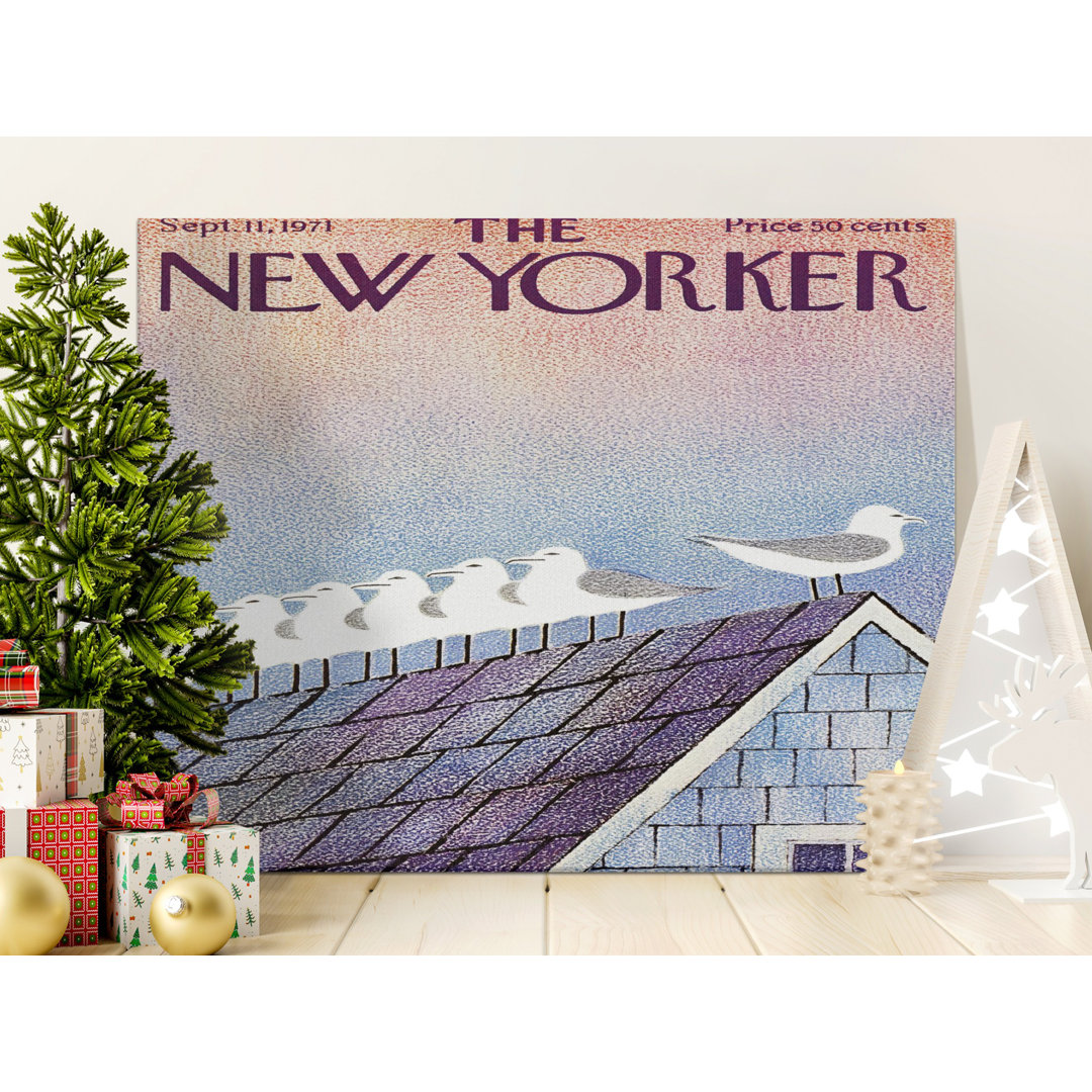 Vintage Seagull Roof Textured Canvas Print