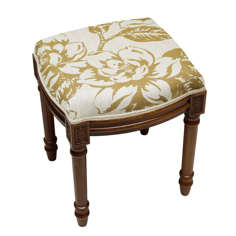 Tabouret de meuble-lavabo rembourré Camic, Noyers, Brun clair