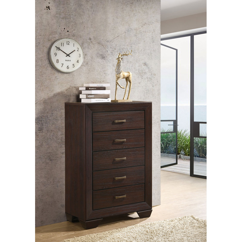 Brookes 5-drawer Bedroom Chest Dark Cocoa, Dark Cocoa