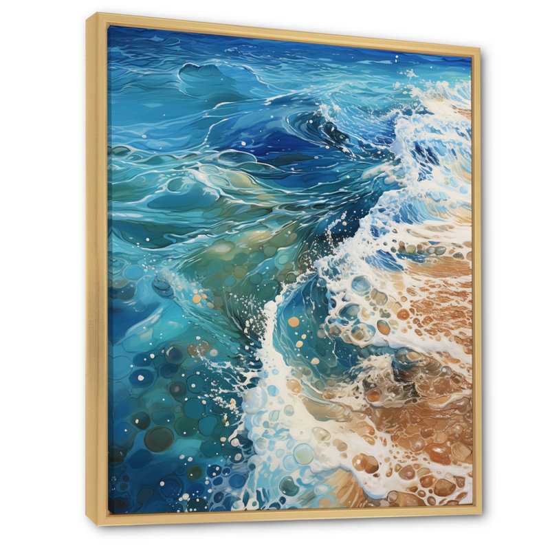 Whiteley Beach, Oceanic Rhythms, impression sur toile, Cadre naturel flottant, H 40 po x l 30 po x P 1,5 po
