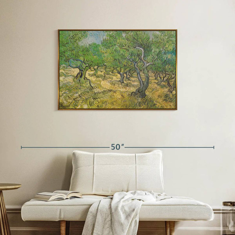 Olive Grove, 37 po x 25 po, Cadre flottant doré