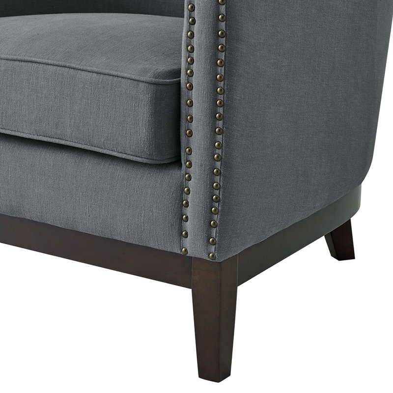 Fauteuil rembourré Sufan, Lin gris foncé