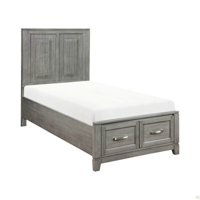 Transitional Rustic Gray Finish Full Size Platform Bed with Drawers Wooden Bedroom Furniture 1pc