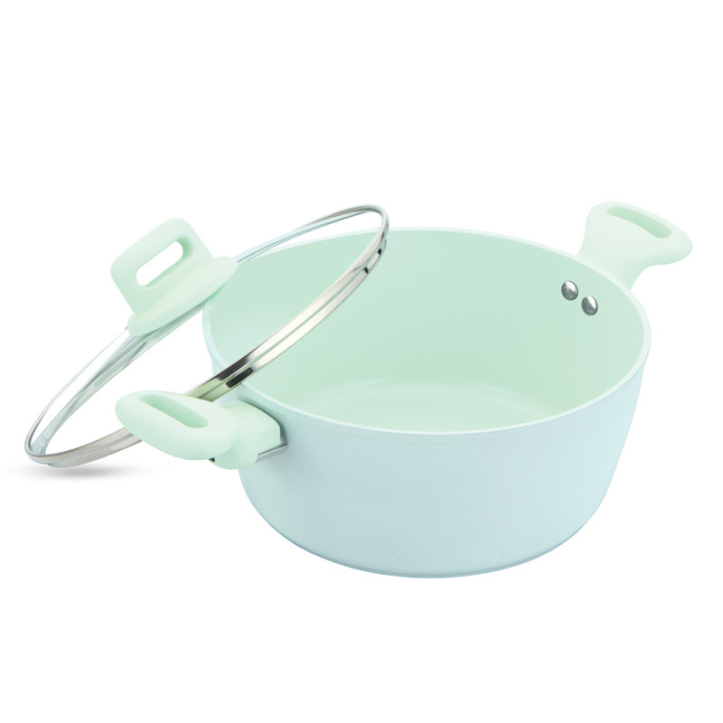 ZOYA 8 - Piece Non-Stick Aluminum Cookware Set, Green