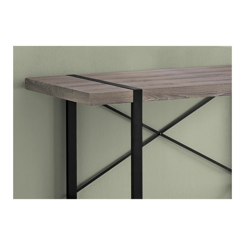 Fullilove Computer Desk, Home Office, Laptop, 48"L, Work, Metal, Laminate, Contemporary, Modern, Dark Taupe/Black