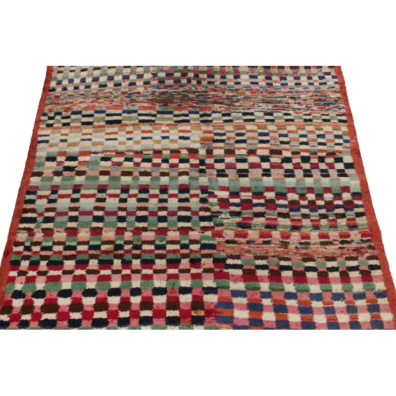 Pasha Wool Area Rug in Red/Pink/Green/Blue