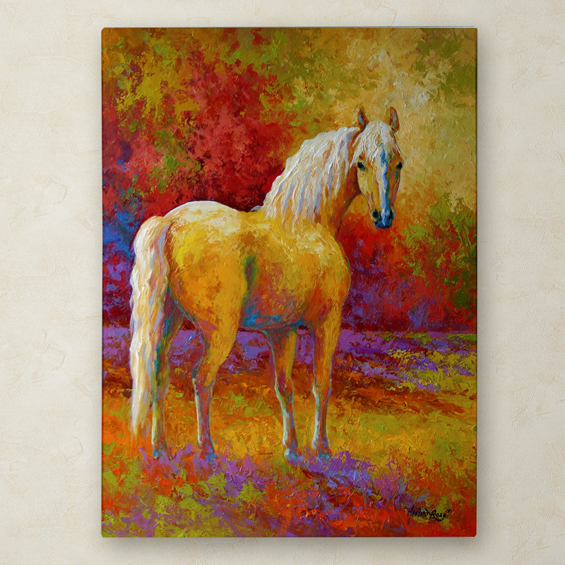 Vibrant Palomino Horse Canvas Art in Bold Colors