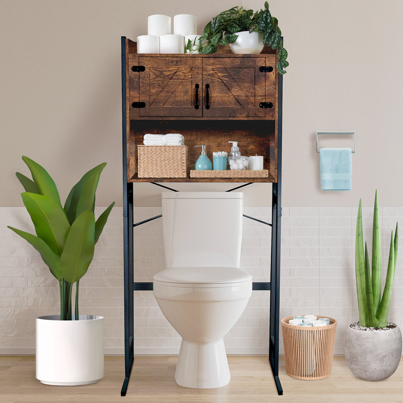 Rangement autoportant au-dessus de la toilette Rickesh, Brun