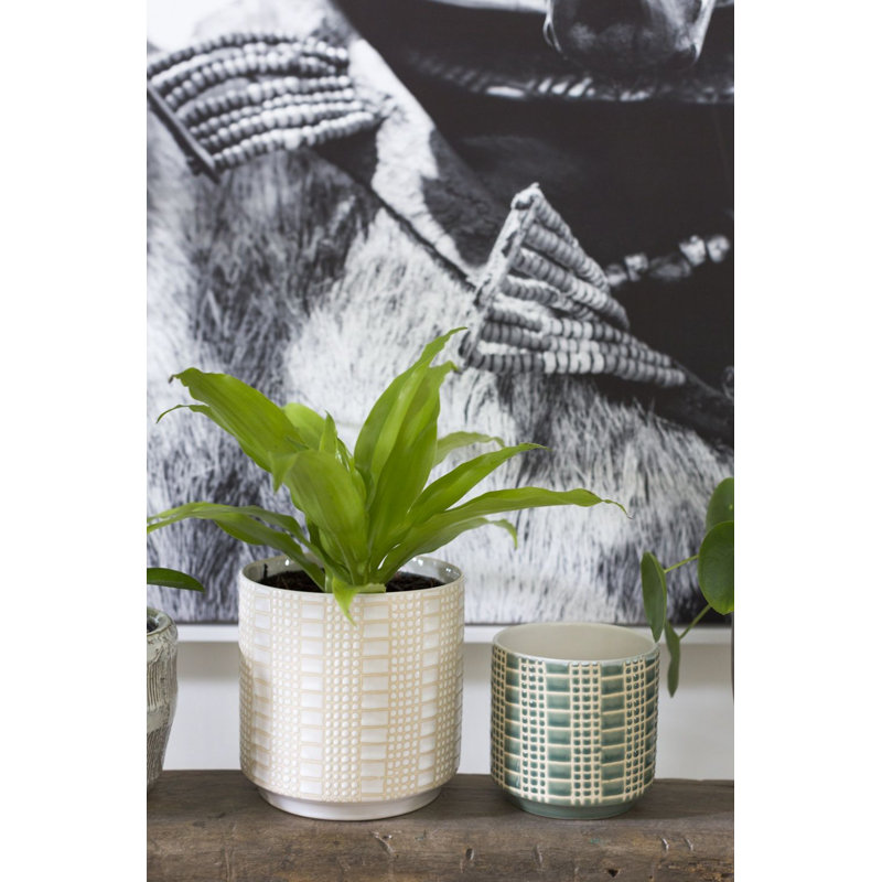 Derick Handmade Ceramic Pot Planter, Off White