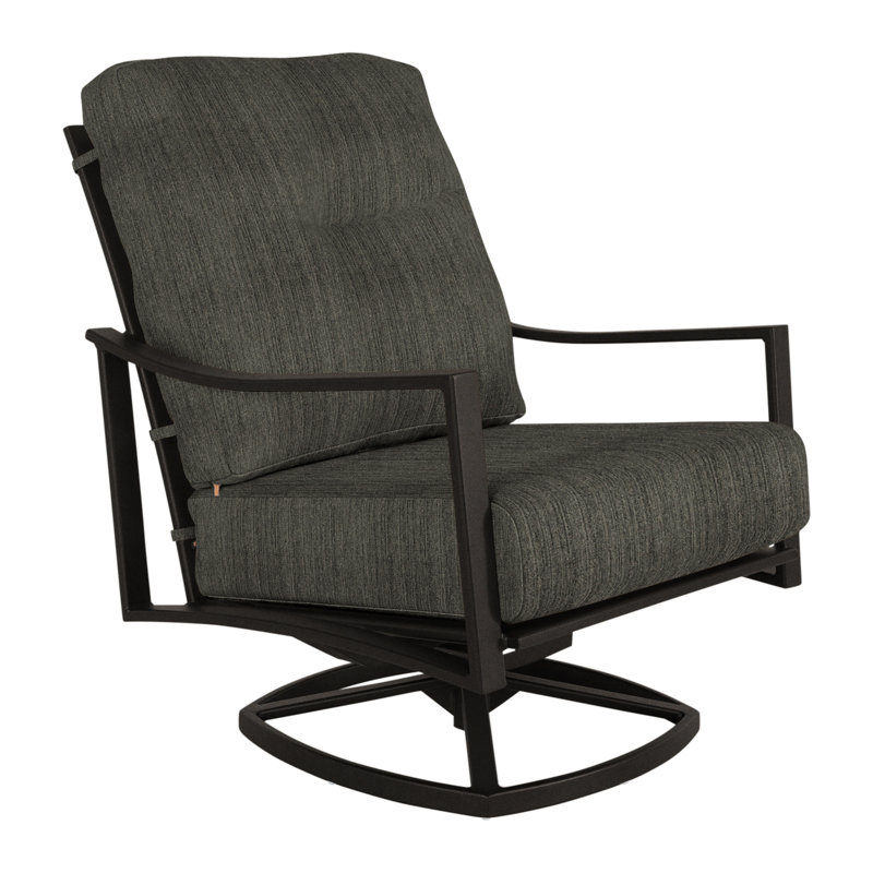 Avana Outdoor Rocker Chair, Carbon Black, Cast Silver