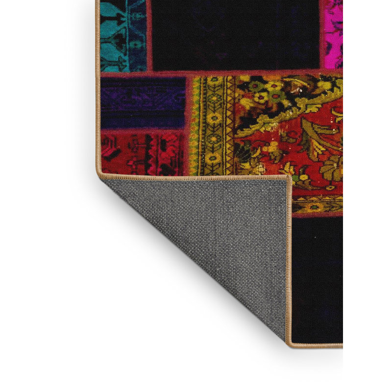 Tapis décoratif multicolore à motif abstrait, Rectangle 7 pi x 10 pi