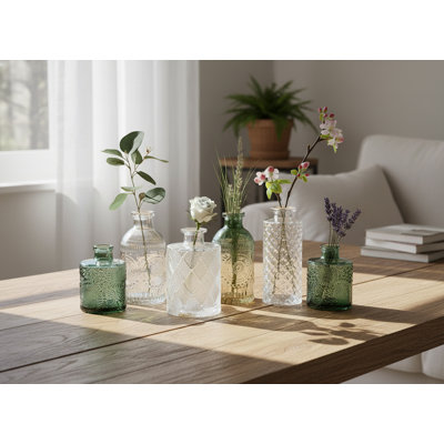 Glass Decorative Bottle - Set of