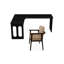 62.99"+39.37" Black L-Shaped Solid Wood Office Sets