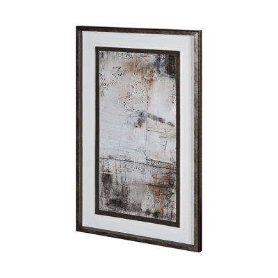 Blk Wht Bronze by Jennifer Goldberger Hand Embelished Framed Art Print Matted under Glass