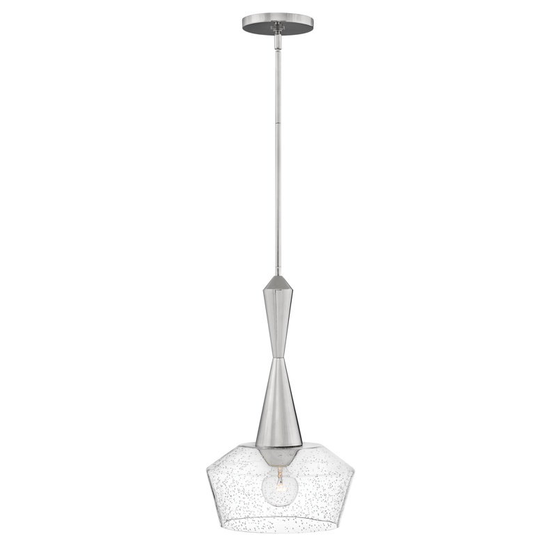 Bette Mid-Century Modern One Light Pendant, Small, Polished Nickel
