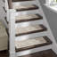 Tapis d'escalier moderne géométrique gris / beige