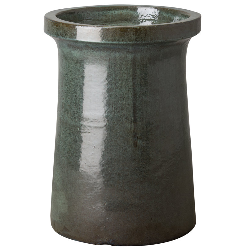Pot de fleurs en céramique Konnor, Vert, H 29 po x l 21 po x P 21 po