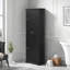Grande armoire de rangement pour salle de bain avec tiroir, armoires de rangement et tablette réglable, conception à rayures verticales-1374673457